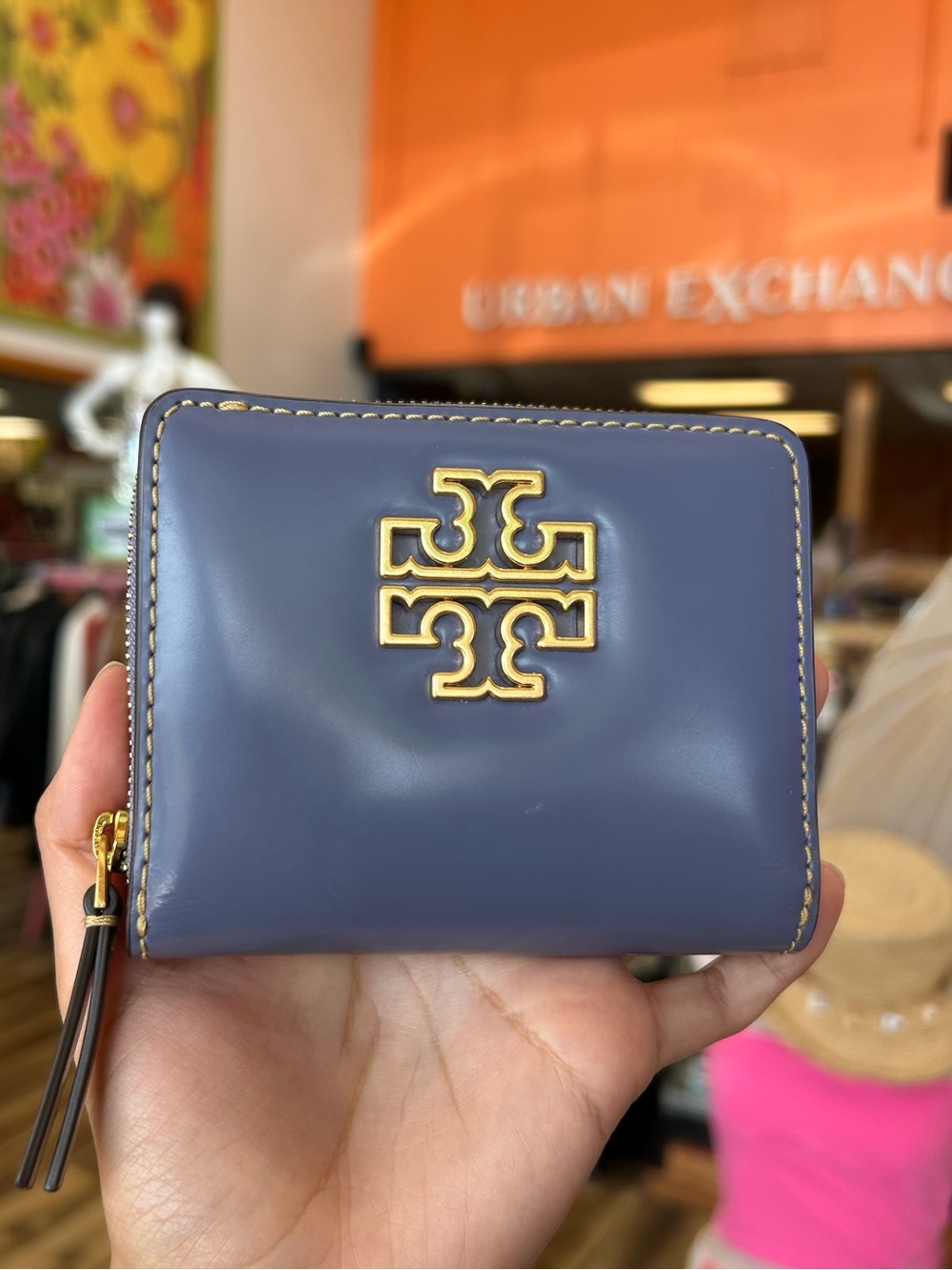 Tory Burch Purple Britten Patent Bifold Wallet
